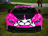 Hello Kitty with Middle Fingers on Lamborghini Huracan