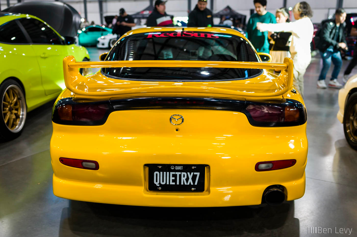 QUIETRX7, Rear of Yellow Mazda RX-7