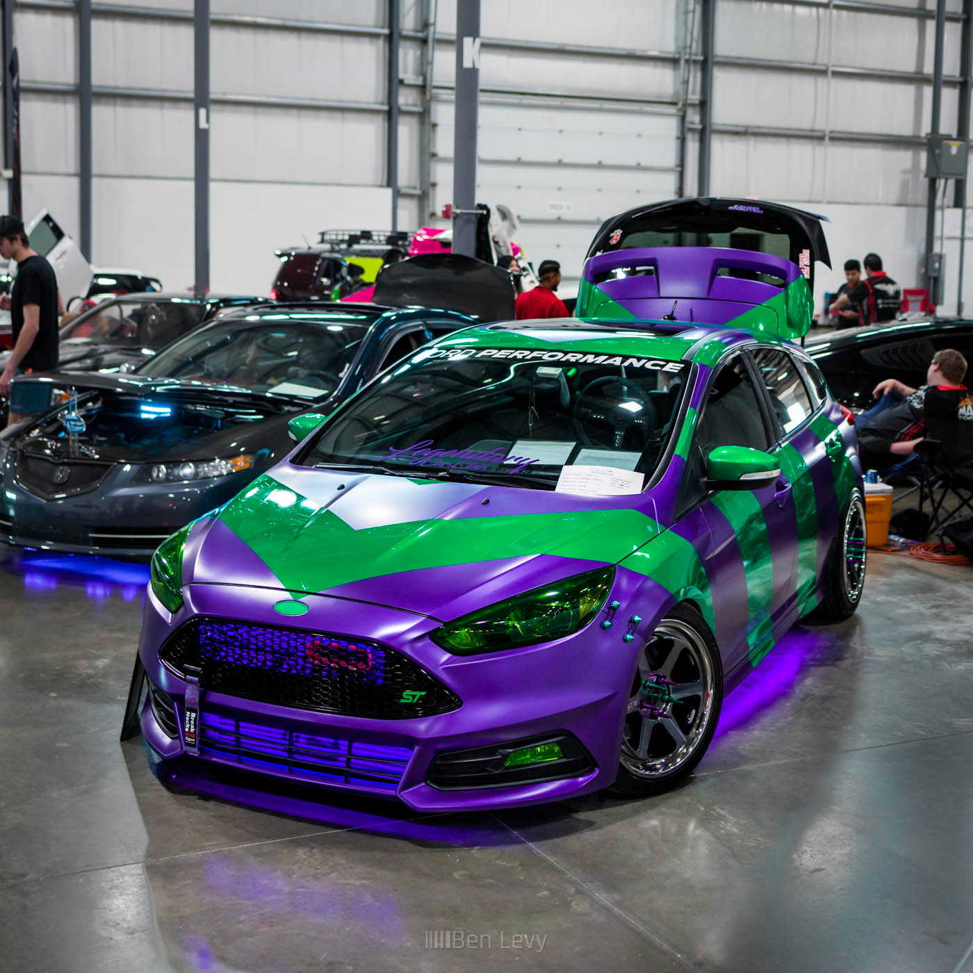 Purple and Green Wrap on Ford Focus ST