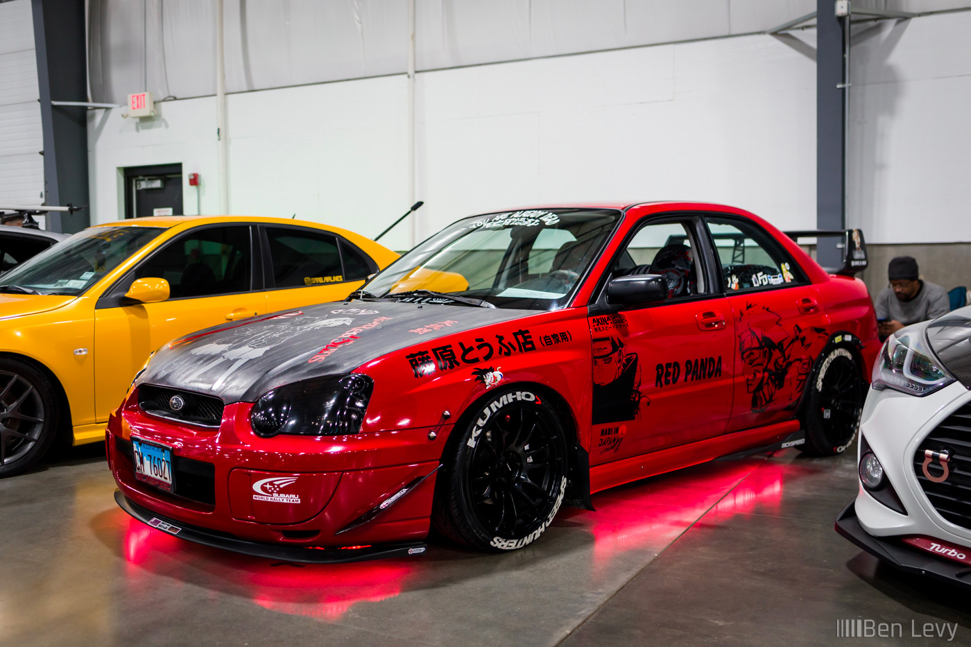 Red Subaru Impreza at Cars and Culture Car Show