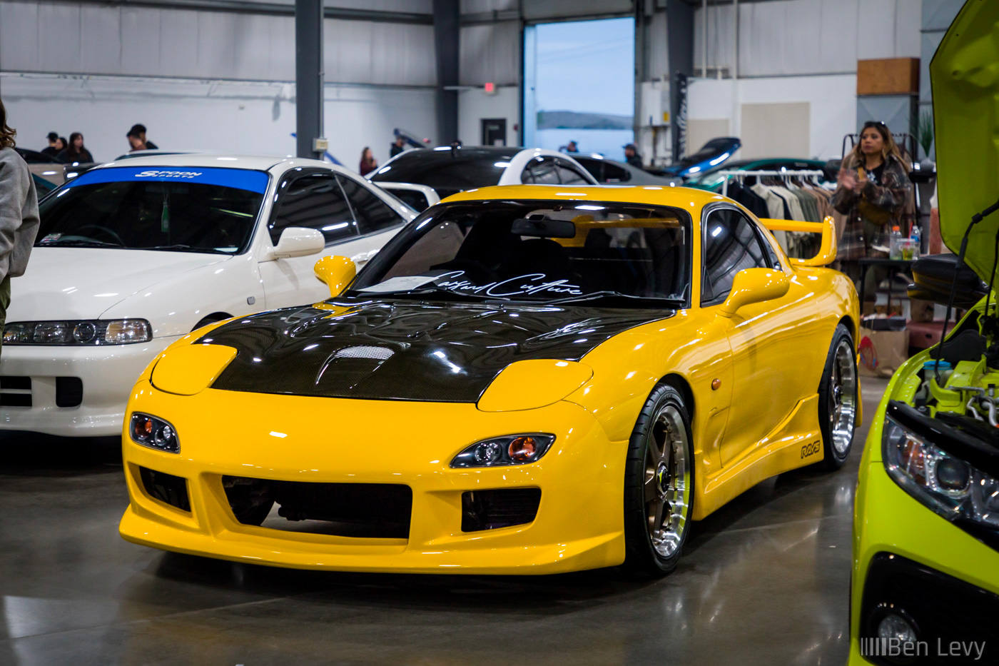 Yellow JDM Mazda RX-7 at Cars and Culture Show
