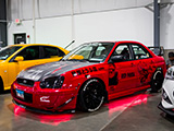 Red Subaru Impreza at Cars and Culture Car Show
