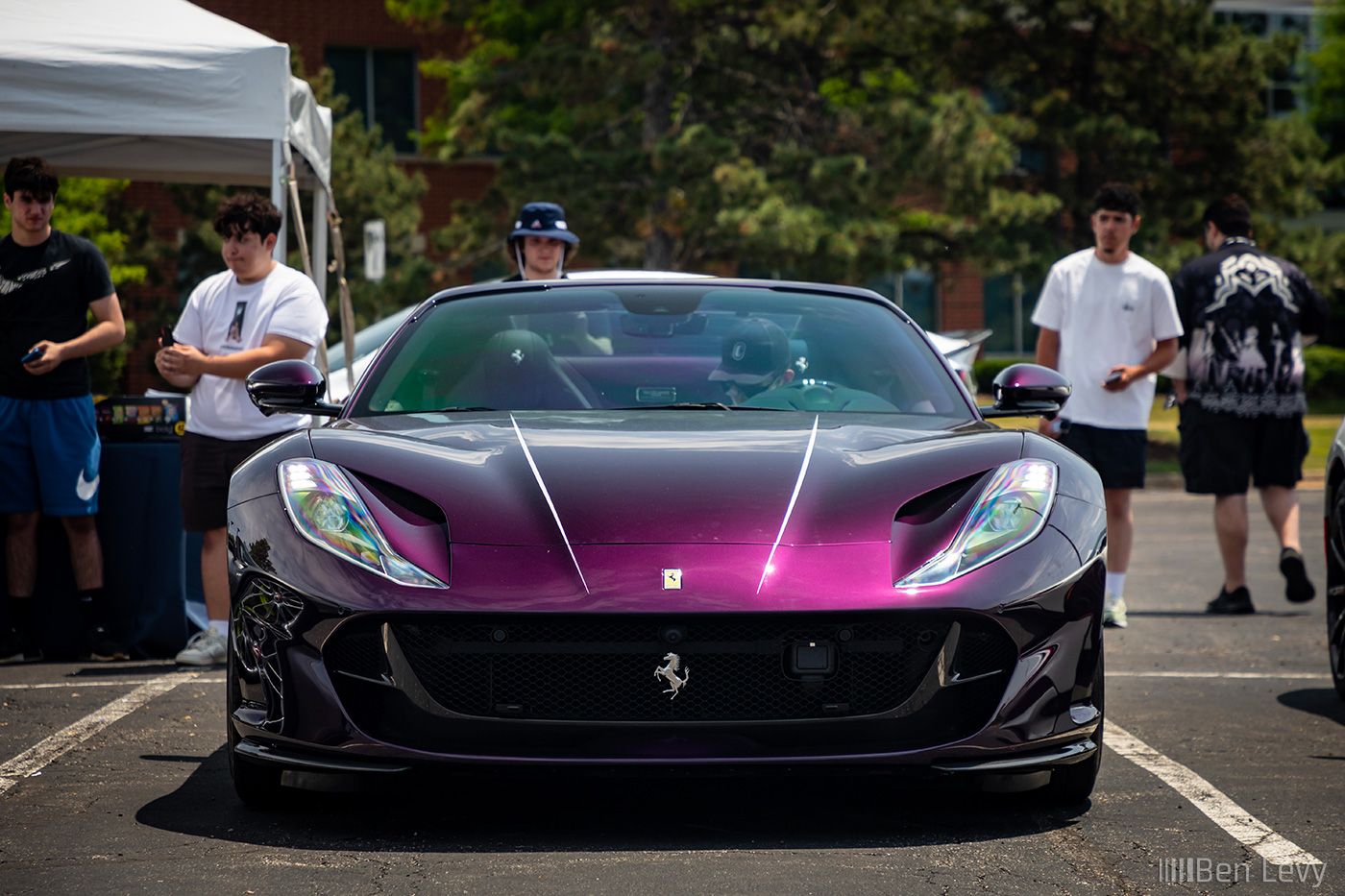 Front of Purple Ferrari 812 GTS