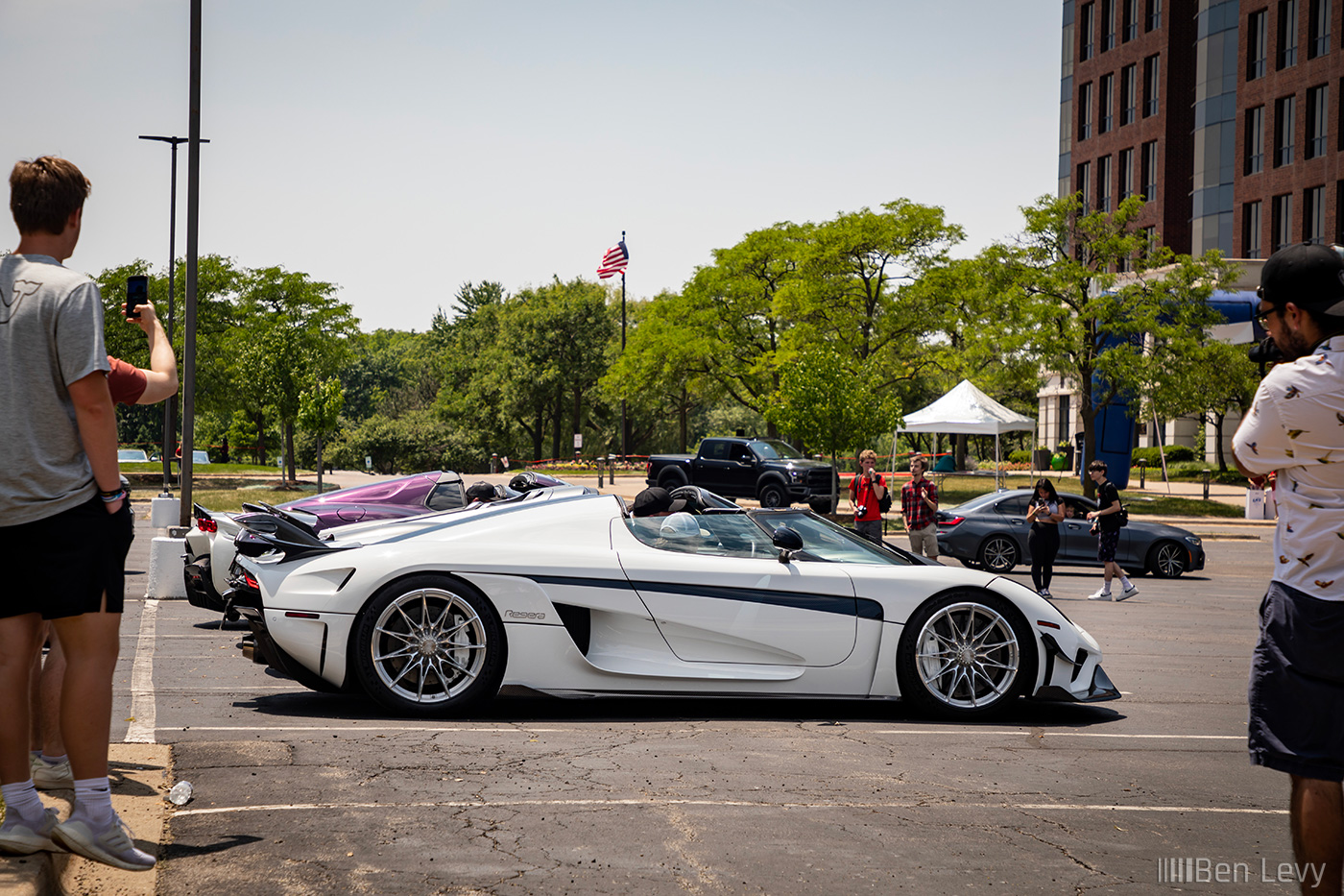 White Keonigsegg Regera with the Top Down