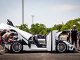 White Koenigsegg Regera in "Show Mode"