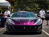 Front of Purple Ferrari 812 GTS