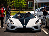 Front of White Koenigsegg Regera at CCP Wealth Car Show