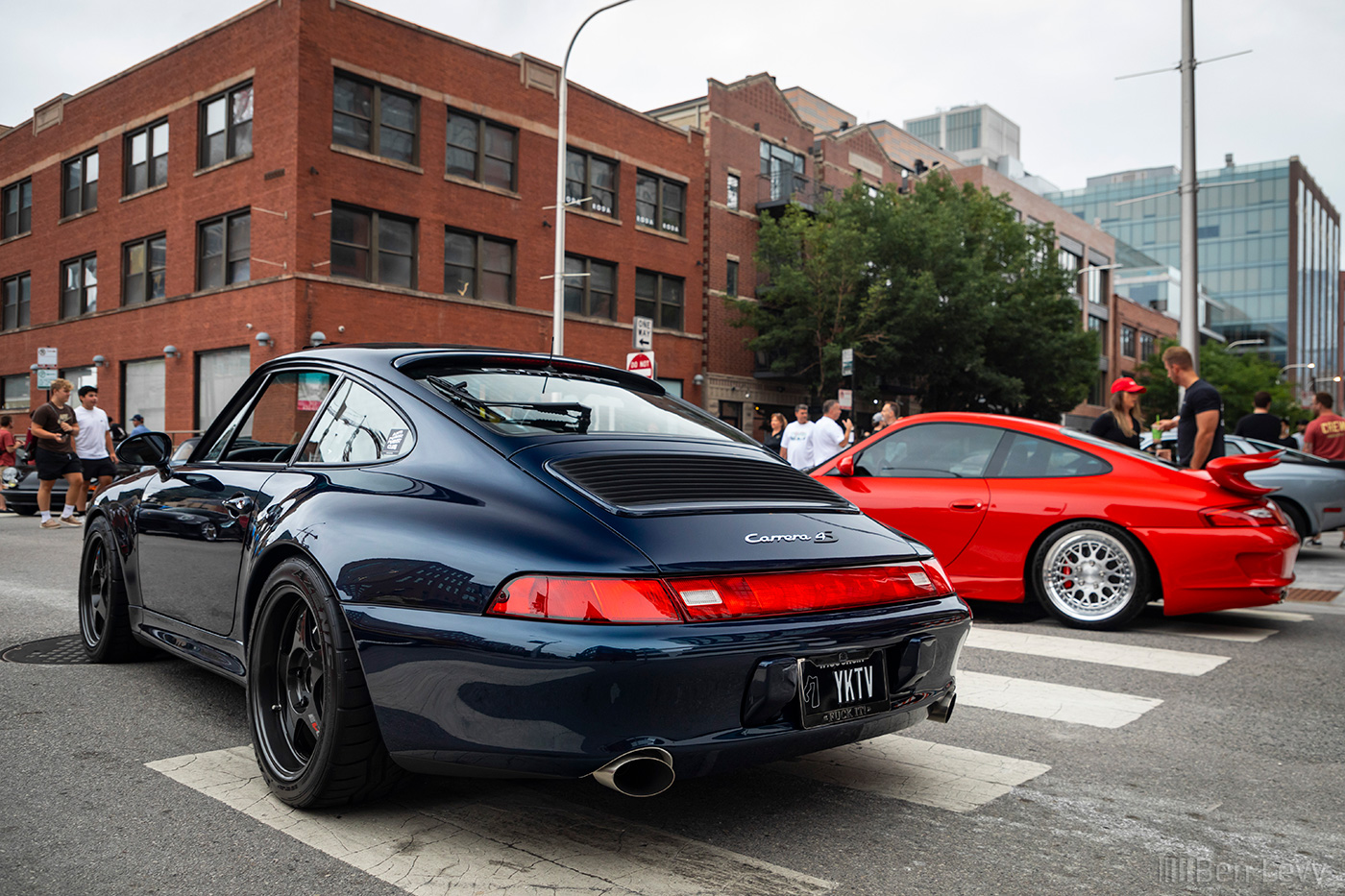 Blue Porsche 911 Carrera 4S on a Street in Chicago