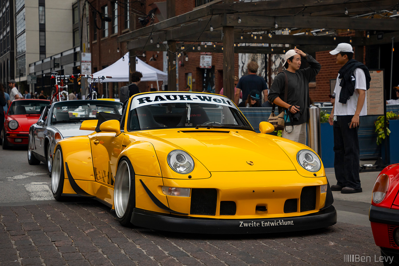Yellow RWB Porsche 911 on a Chicago Street for Checkeditout 2023