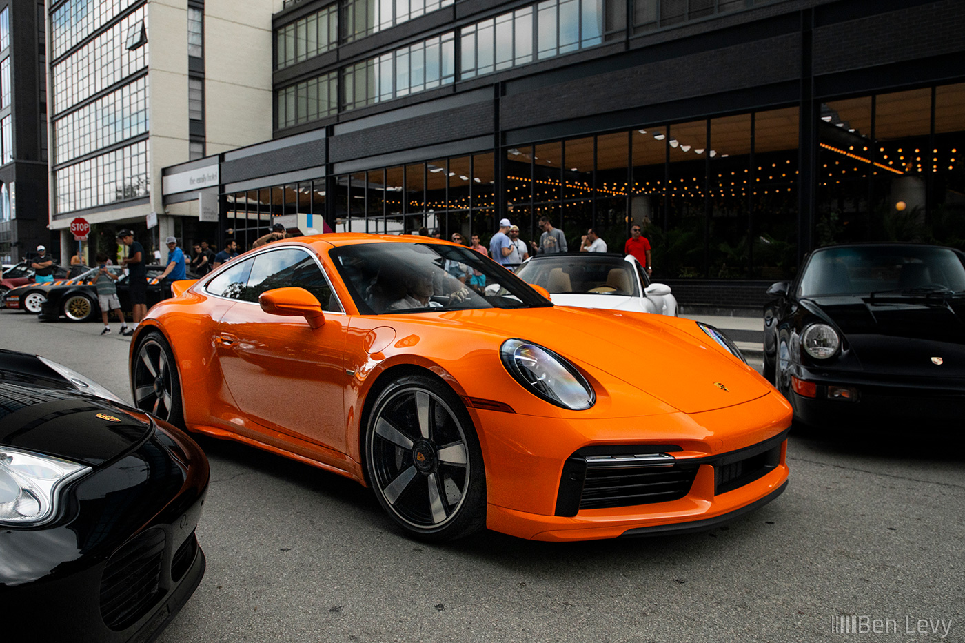 Orange Porsche 911 Sport Classic on Chicago Streets