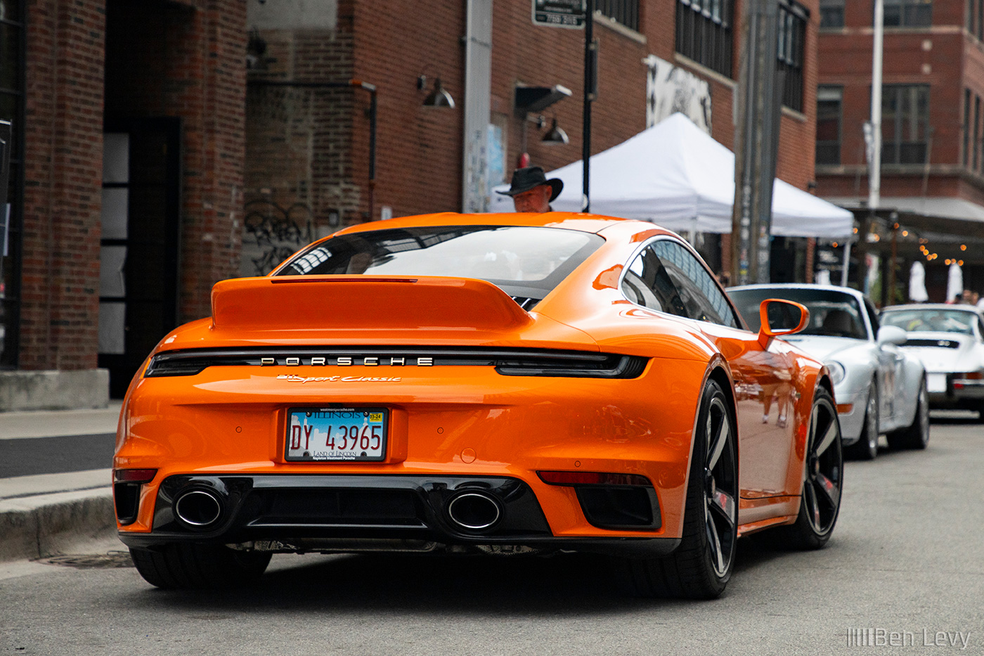 Rear End of a Pastel Orange Porsche 911 Sport Classic