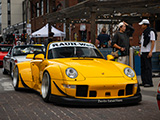 Yellow RWB Porsche 911 on a Chicago Street for Checkeditout 2023