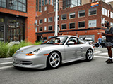 Silver Porsche 996 with Aerokit in Chicago