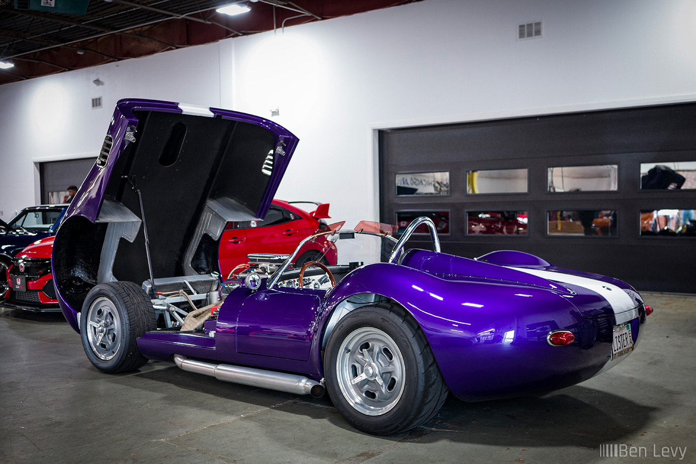 Purple Beck Lister Roadster with Hood Open