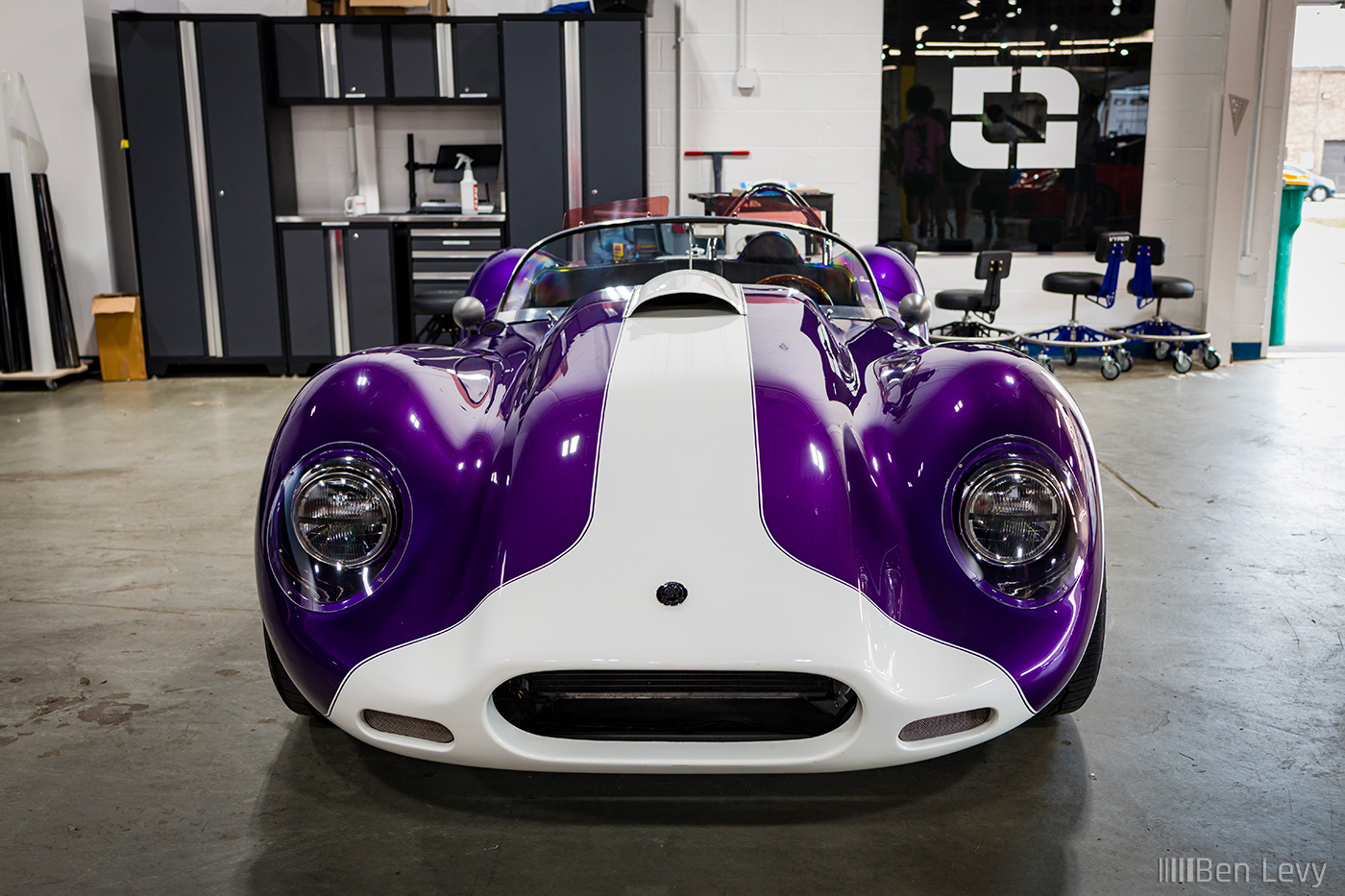 Front of Purple Beck Lister Roadster