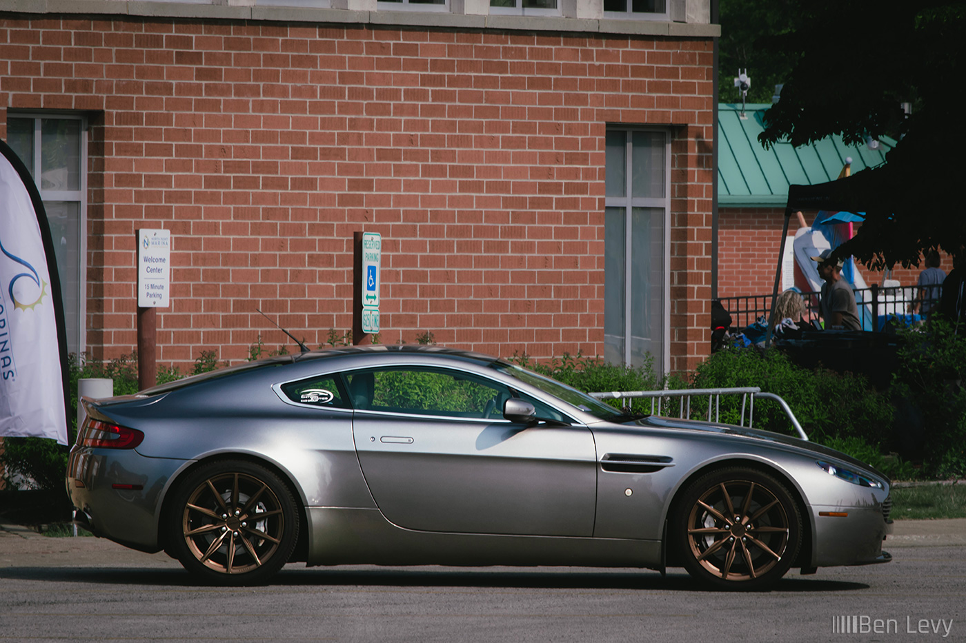 Side of Aston Martin Vantage at Chitown Exotics Supercars for Charity