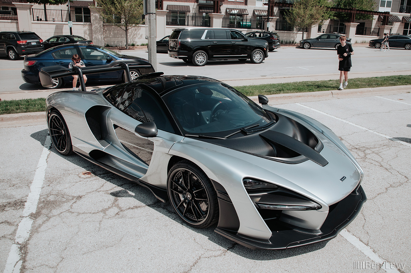 Silver McLaren Senna at Cars& Coffee in Lisle