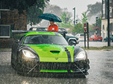 Green and Black Dodge Viper TA in the Rain