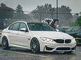 White BMW M3 Sedan in the Rain