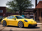 Yellow Porsche 911 GT3 at Cars and Coffee in Hinsdale