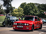 Red E30 BMW M3 at Hinsdale Cars and Coffee