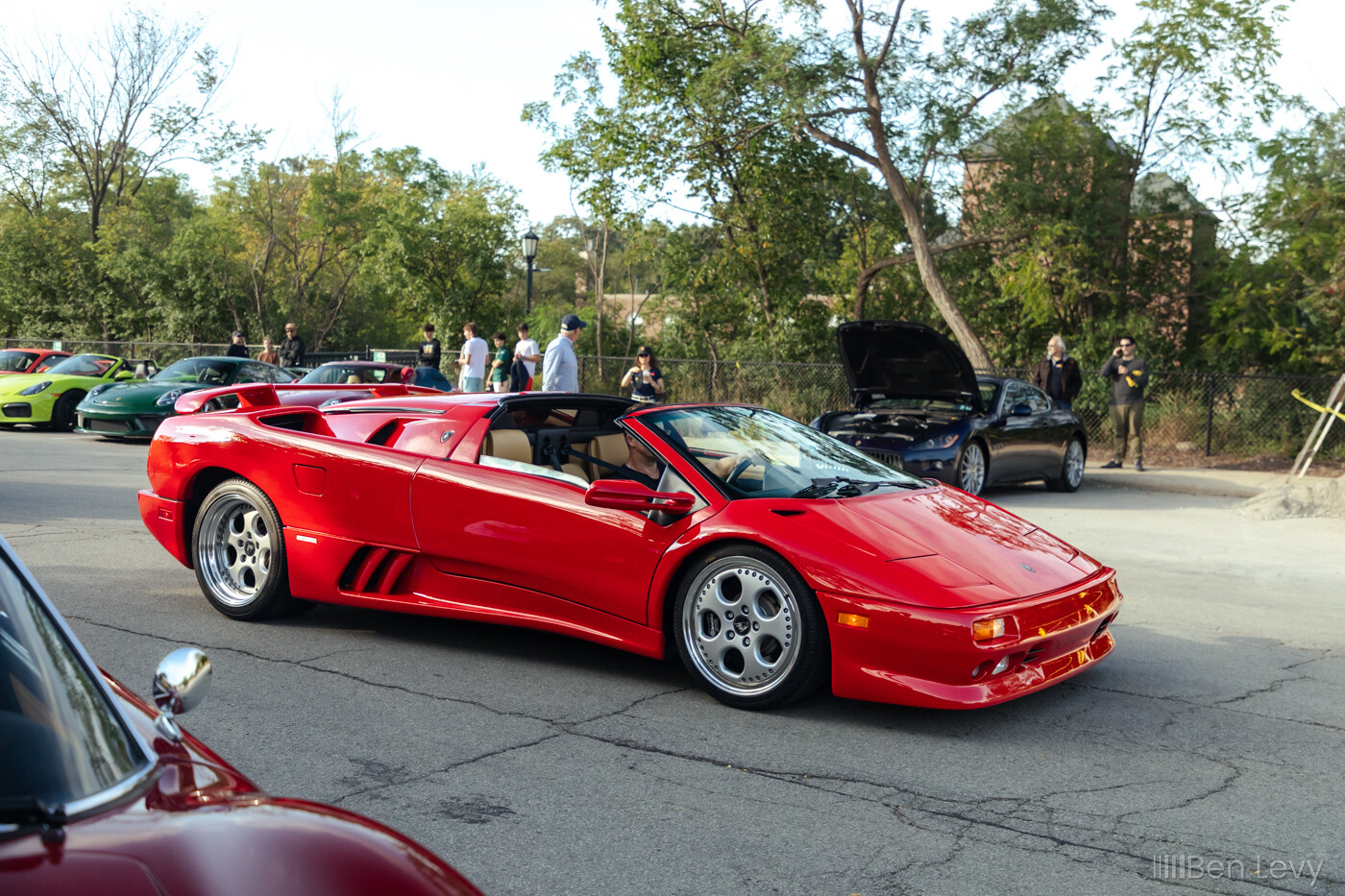 Red Lamborghini Diablo at a Morning  Cars & Coffee