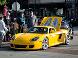 A Yellow Porsche Carrera GT on display at Fuelfed Coffee & Classics Winnetka