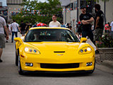 Yellow C6 Corvette Z06 at Iron Gate Motor Condos
