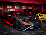 Grey Lamborghini Huracan STO in Plush Garage