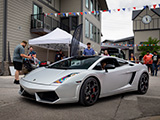 Silver Lamborghini Gallardo at Iron Gate Motor Condos