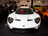 Front View of White Ford GT
