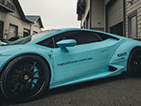 LibertyWalk Kit on Baby Blue Lamborghini Huracan
