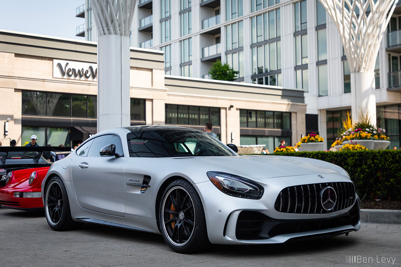 Silver AMG GT at Lincoln Common in Chicago