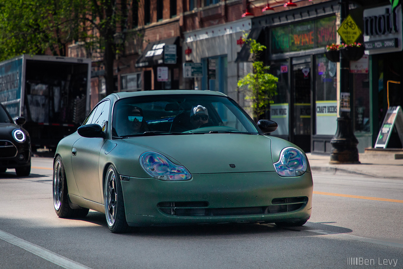 Porsche 966 with Army Green Wrap in Chicago