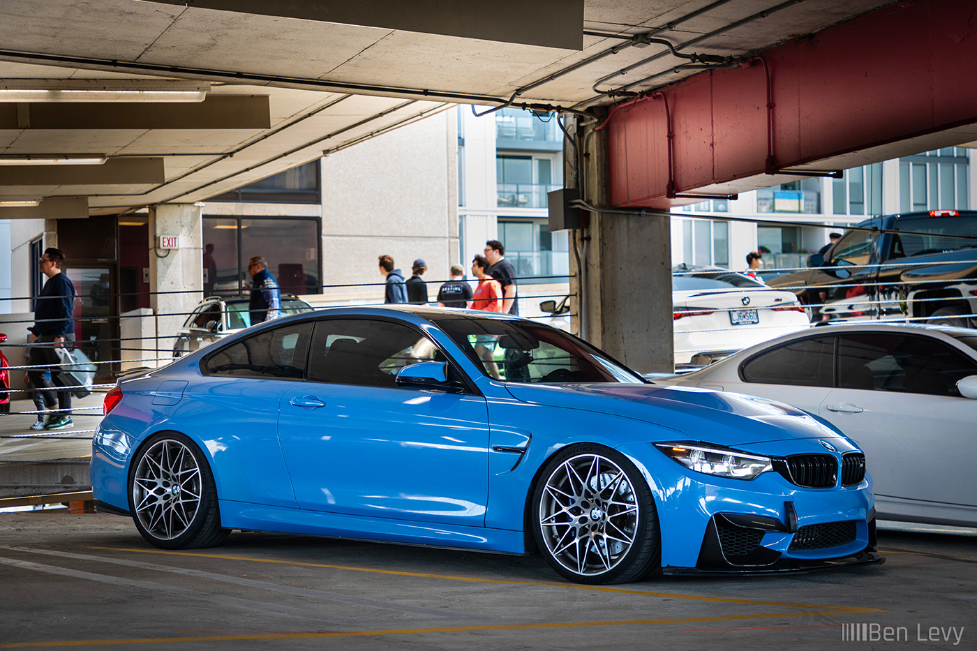 Blue F82 BMW M4 at a Garage in Chicago