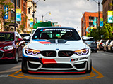 White BMW M3 on Lincoln Avenue in Chicago