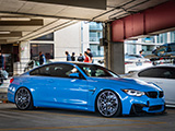 Blue F82 BMW M4 at a Garage in Chicago