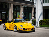 Yellow Porsche 993 Cabriolet in Lincoln Park, Chicago