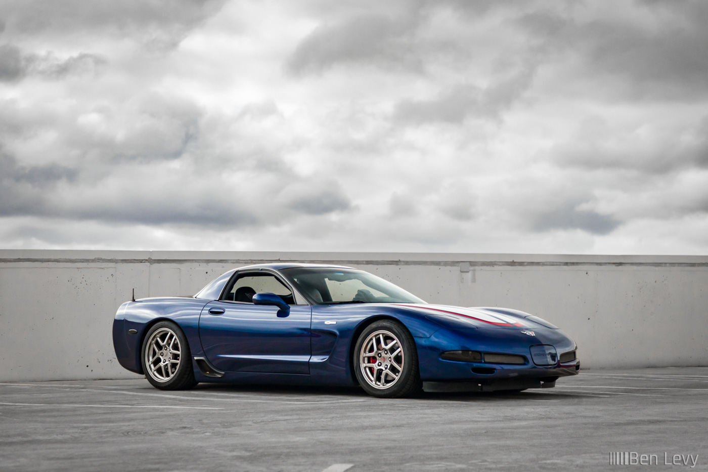 Blue Chevy Corvette Z06 on a Cloudy Day