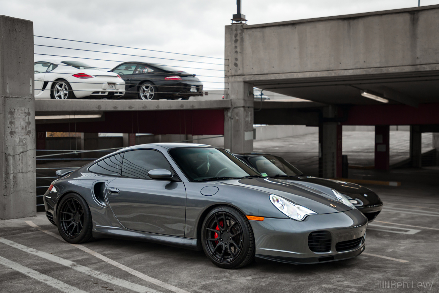 Grey Porsche 911 Turbo at Lincoln Common Parking Garage