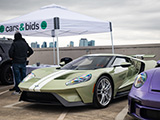 Green Ford GT at the Cars & Bids Booth