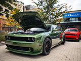 Green Dodge Magnum with Red Challenger