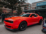 Red Dodge Challenger at Cars at Lincoln Common