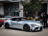 Silver Toyota Supra at Lincoln Park Car Meet