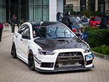 White Mitsubishi Lancer Evolution X at Cars at Lincoln Common
