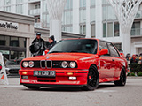 Red E30 BMW M3 at Lincoln Common in Chicago