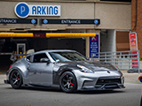 Silver Nissan 370Z Leaving a Chicago Parking Garage
