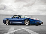 Blue Corvette Z06 Commemorative Edition on a Cloudy Day in Chicago