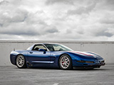 Blue Chevy Corvette Z06 on a Cloudy Day