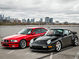 Red E36 and Black 993 in Chicago